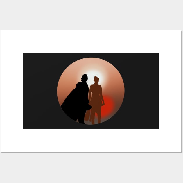 Ben and Rey (reylo) silhouette Wall Art by JessCarrsArt